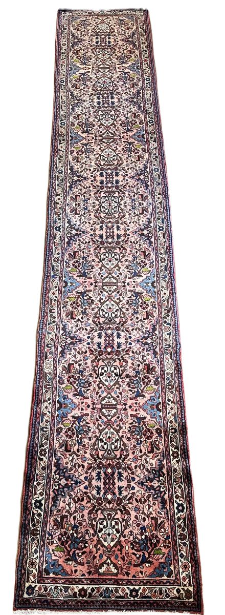 Traditional Hand-Knotted Persian Mehraban Runner