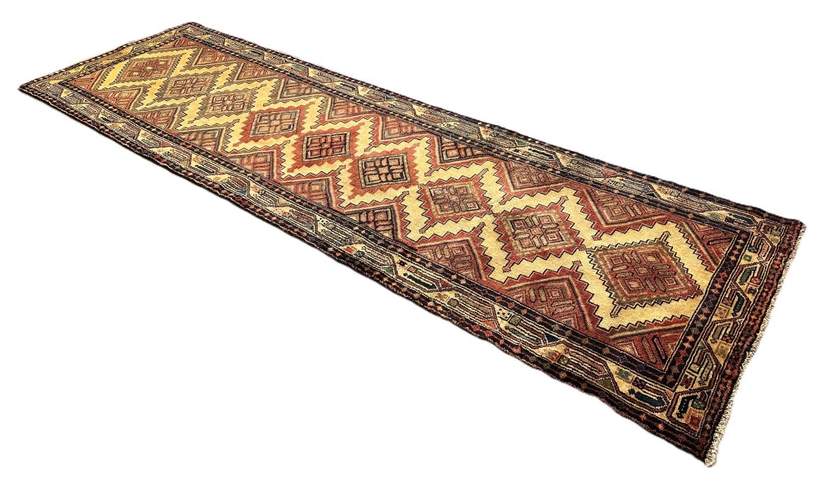 Hand-Knotted Tribal Persian Hamadan Runner