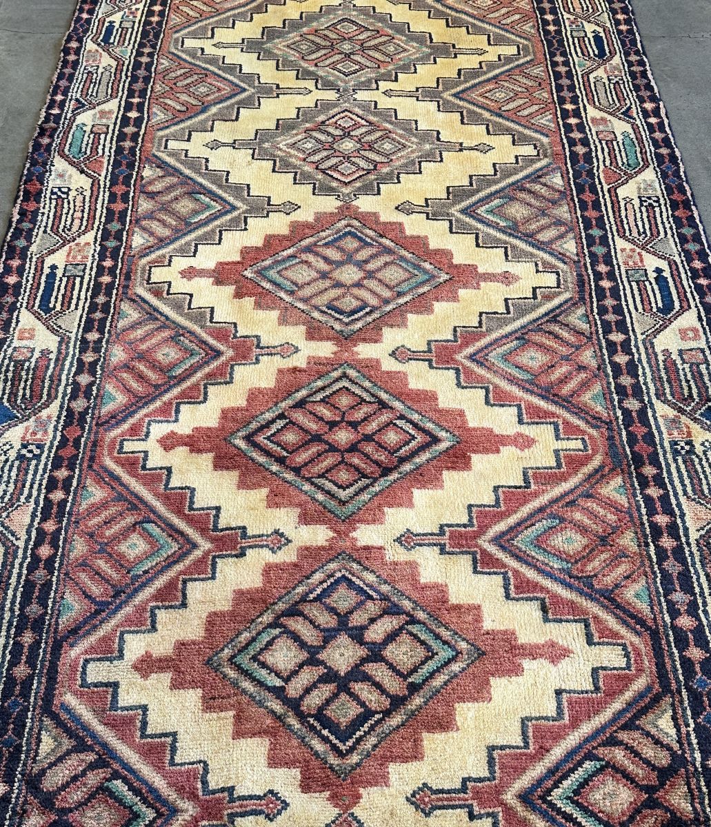 Hand-Knotted Tribal Persian Hamadan Runner