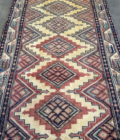 Hand-Knotted Tribal Persian Hamadan Runner