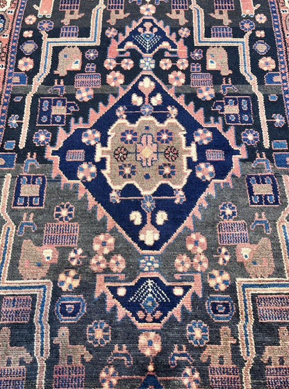 Hand-Knotted Tribal Persian Nahavand Hall Runner