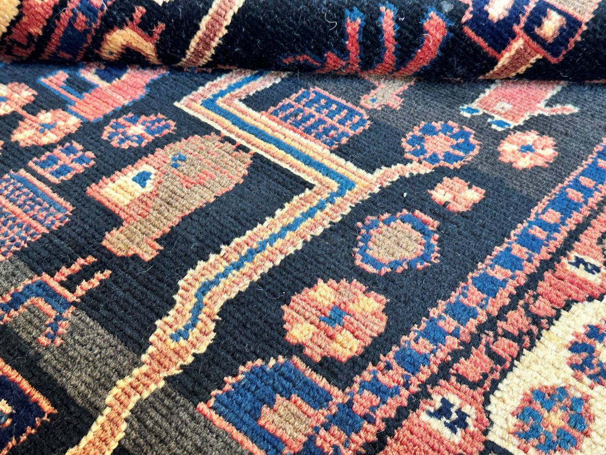 Hand-Knotted Tribal Persian Nahavand Hall Runner