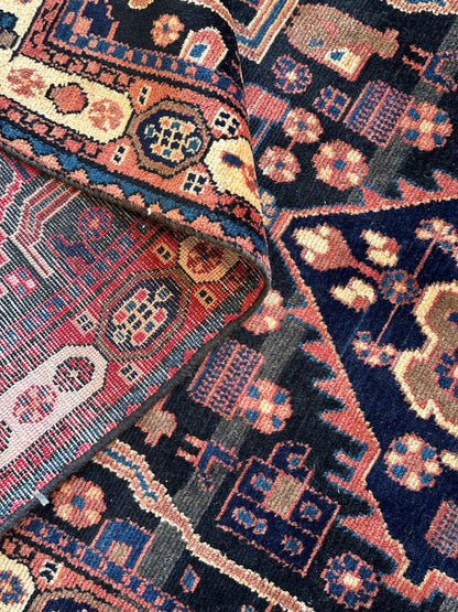 Hand-Knotted Tribal Persian Nahavand Hall Runner