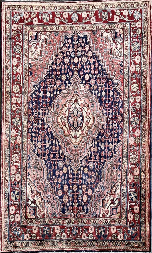 Hand-Knotted Persian Jozan Rug