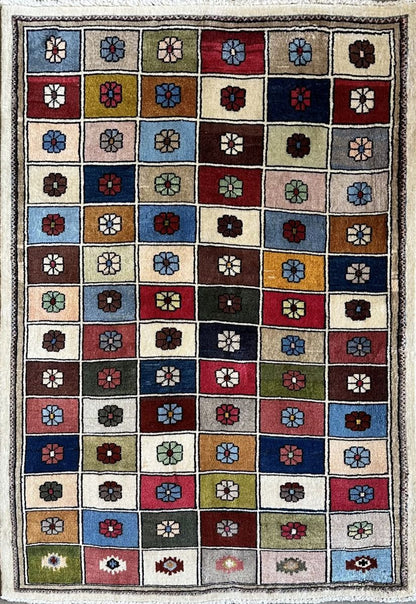 Hand-Knotted Tribal Persian Gabbeh Rug