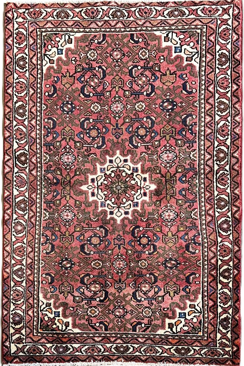Hand-Knotted Tribal Persian Hossainabad Rug