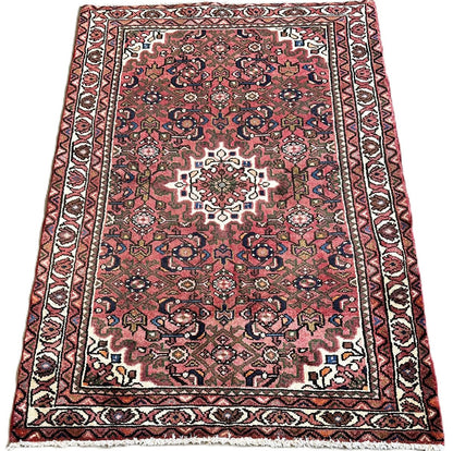 Hand-Knotted Tribal Persian Hossainabad Rug