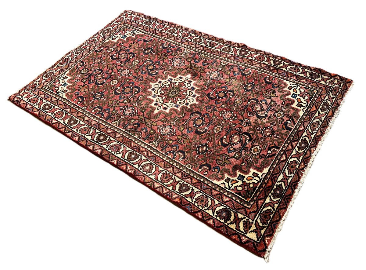 Hand-Knotted Tribal Persian Hossainabad Rug