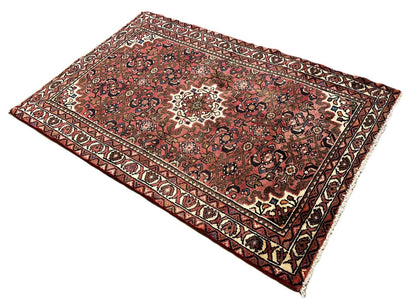 Hand-Knotted Tribal Persian Hossainabad Rug