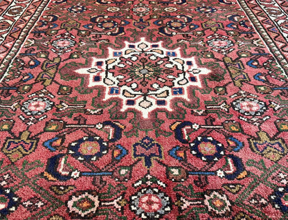 Hand-Knotted Tribal Persian Hossainabad Rug