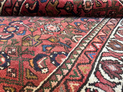 Hand-Knotted Tribal Persian Hossainabad Rug