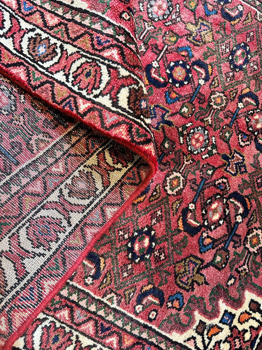 Hand-Knotted Tribal Persian Hossainabad Rug