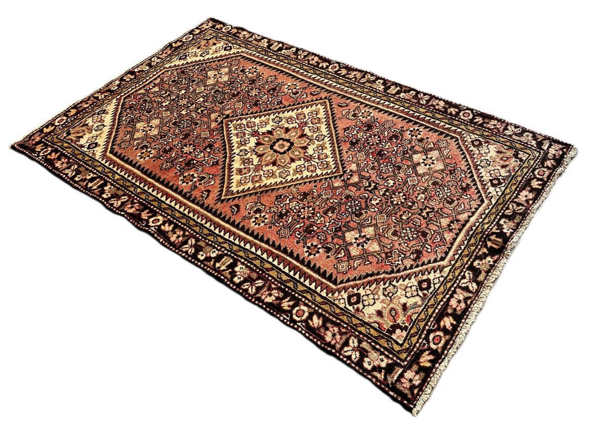 Hand-Knotted Tribal Persian Hossainabad Rug