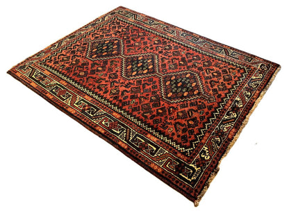 Hand-Knotted Tribal Persian Shiraz Rug