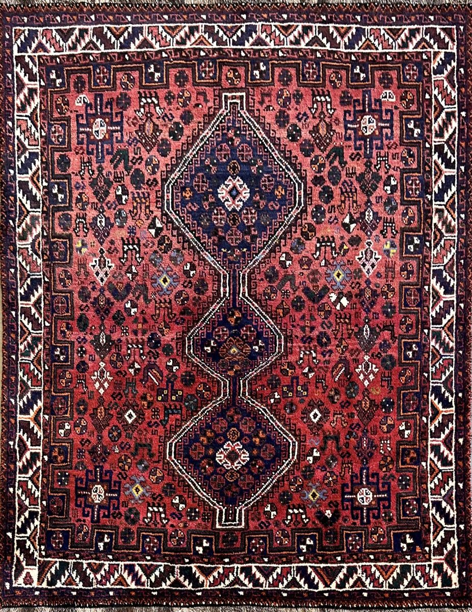 Hand-Knotted Tribal Persian Qashqaie Rug
