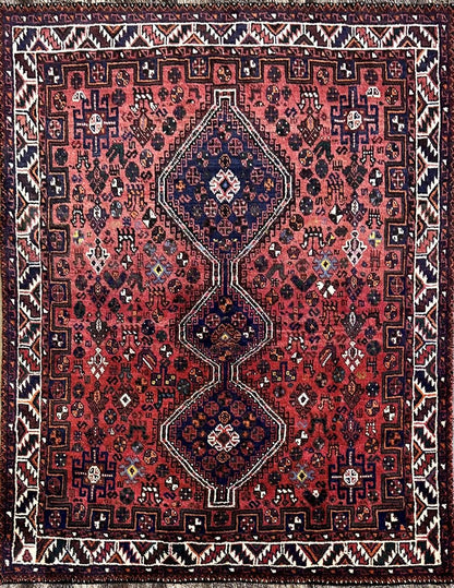 Hand-Knotted Tribal Persian Qashqaie Rug