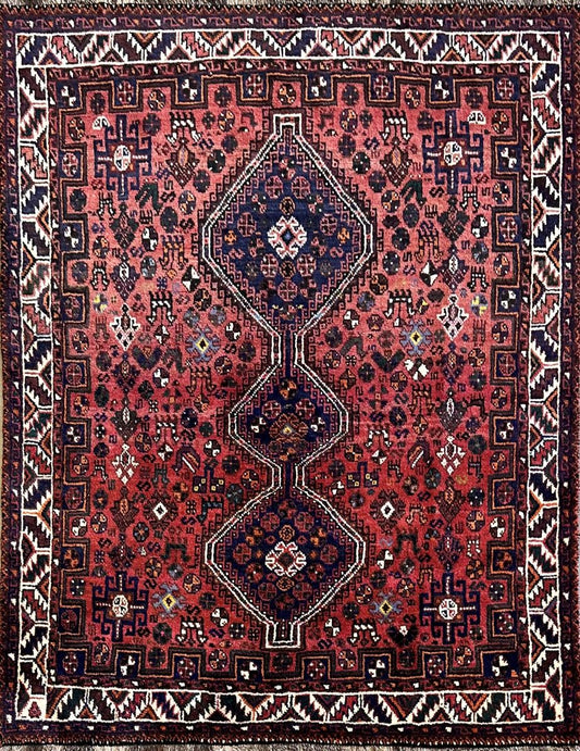 Hand-Knotted Tribal Persian Qashqaie Rug