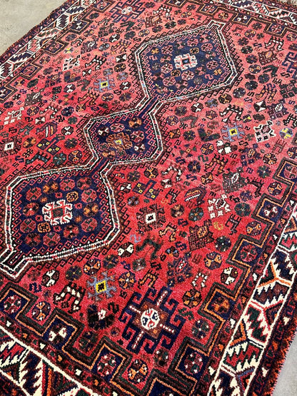Hand-Knotted Tribal Persian Qashqaie Rug