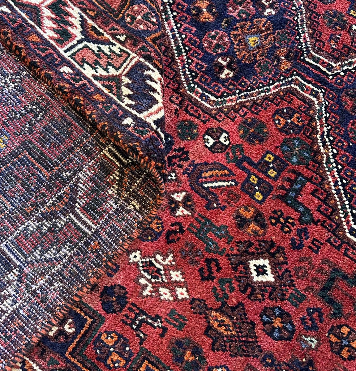 Hand-Knotted Tribal Persian Qashqaie Rug
