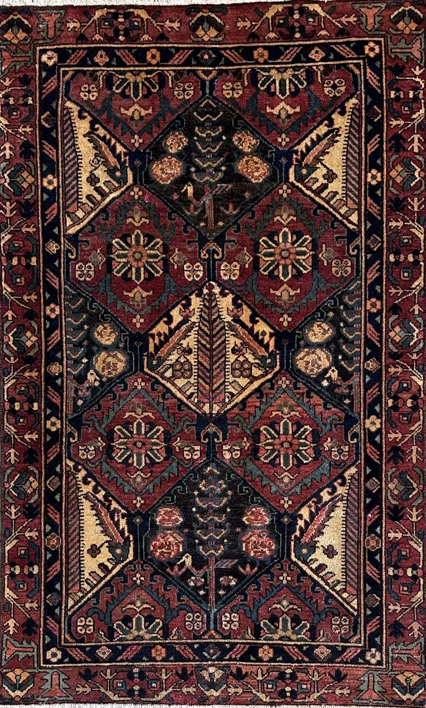 Hand-Knotted Tribal Persian Bakhtiar Rug