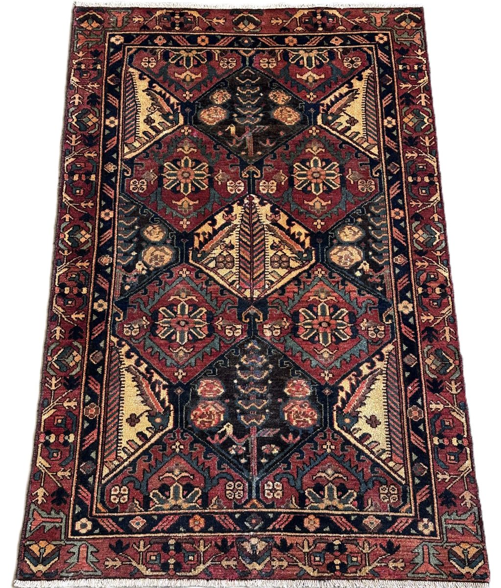 Hand-Knotted Tribal Persian Bakhtiar Rug