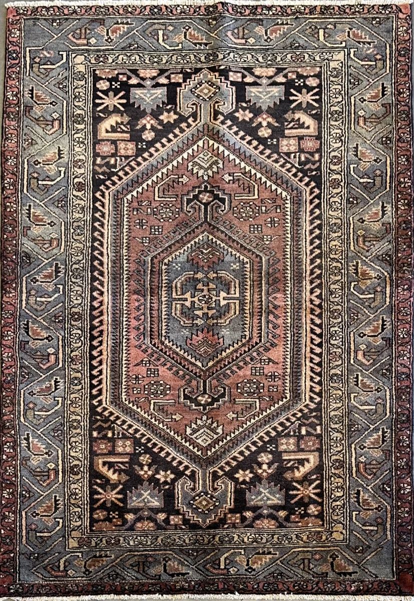 Hand-Knotted Tribal Persian Khamseh Rug