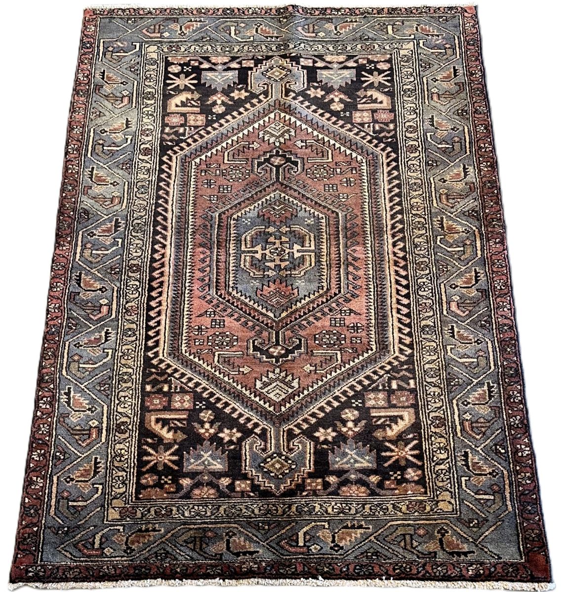 Hand-Knotted Tribal Persian Khamseh Rug
