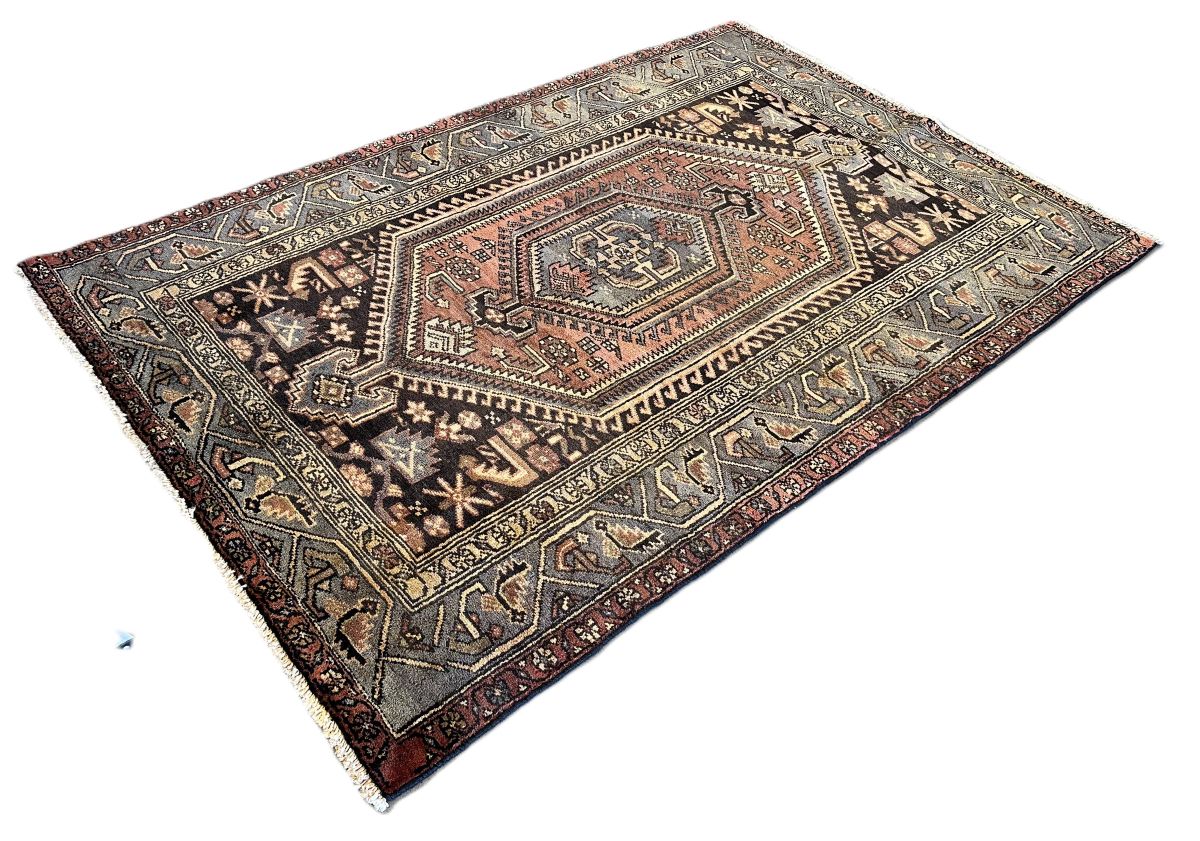 Hand-Knotted Tribal Persian Khamseh Rug