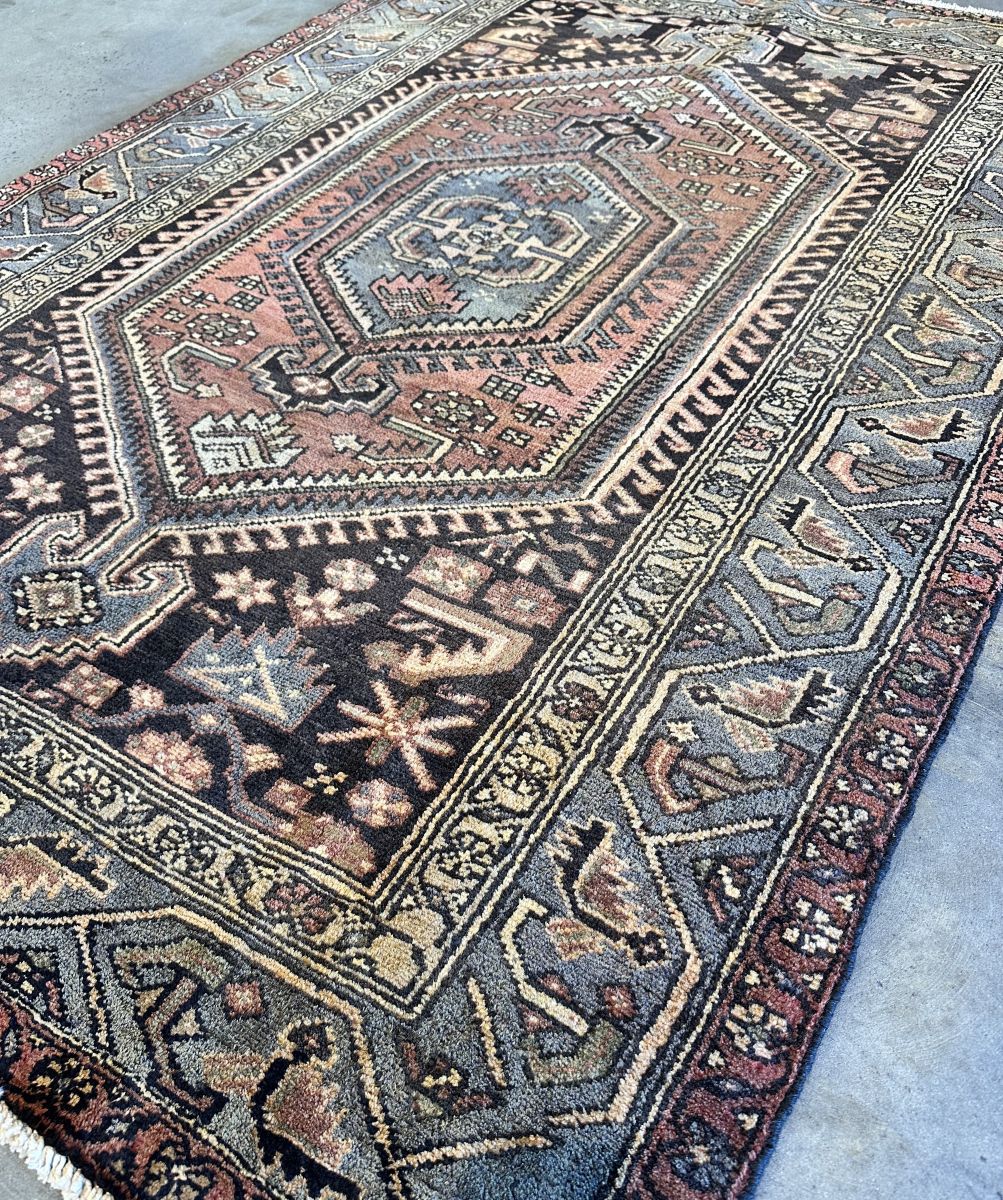 Hand-Knotted Tribal Persian Khamseh Rug
