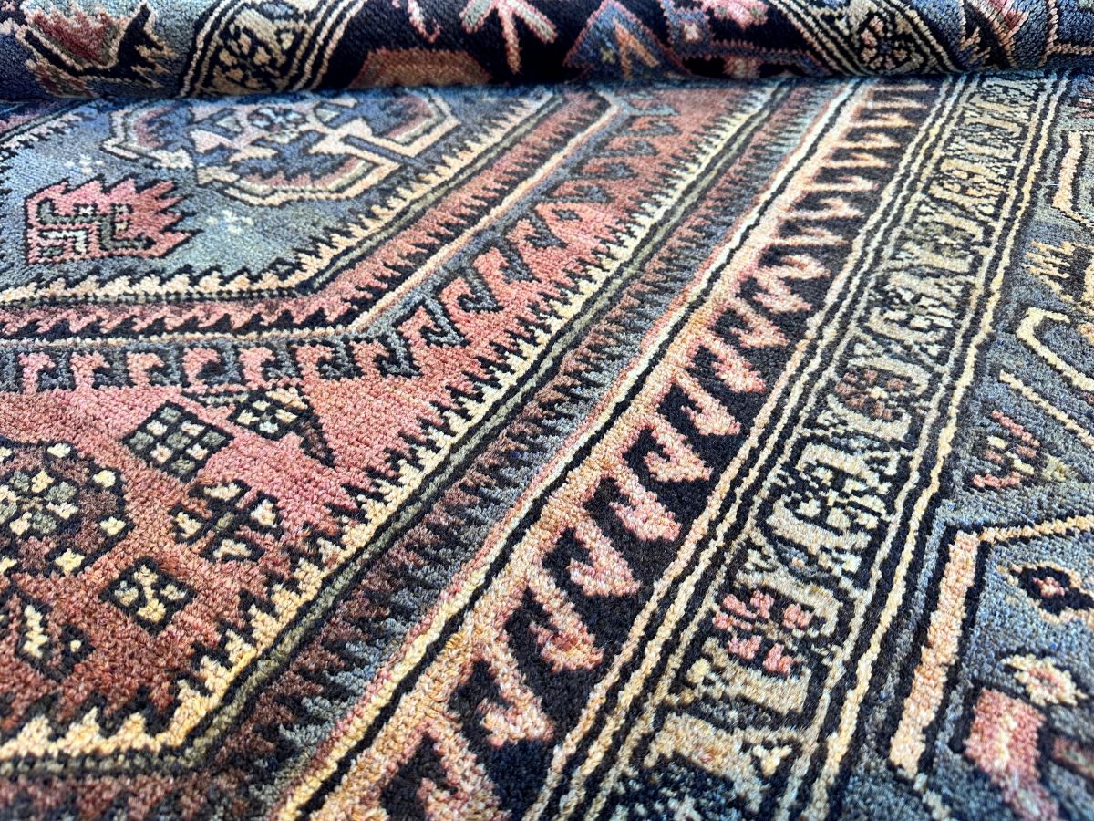Hand-Knotted Tribal Persian Khamseh Rug