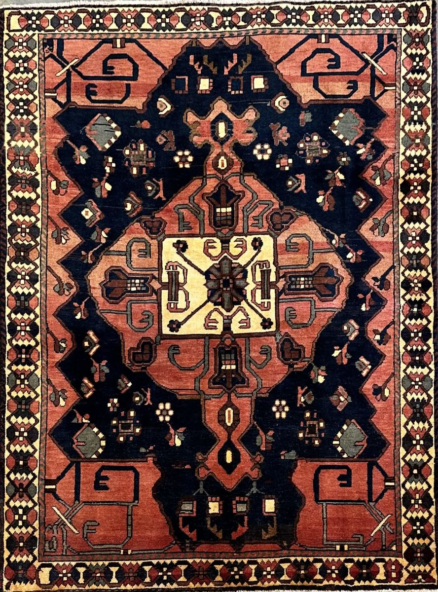 Hand-Knotted Tribal Persian Bakhtiar Rug