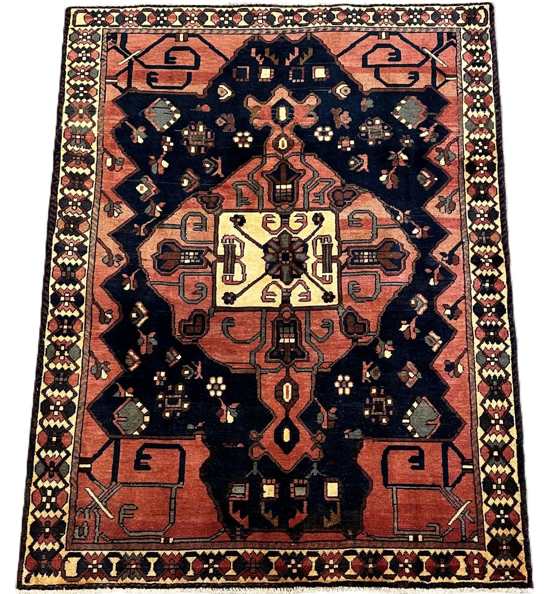 Hand-Knotted Tribal Persian Bakhtiar Rug
