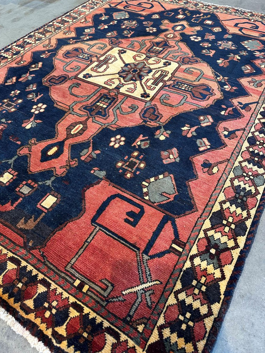 Hand-Knotted Tribal Persian Bakhtiar Rug