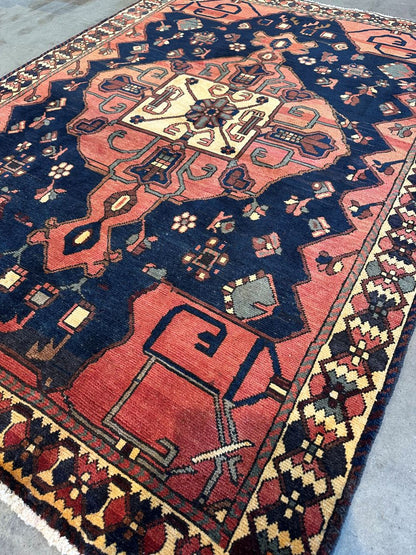 Hand-Knotted Tribal Persian Bakhtiar Rug