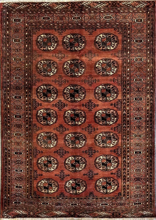 Hand-Knotted Tribal Persian Turkoman Mori Rug