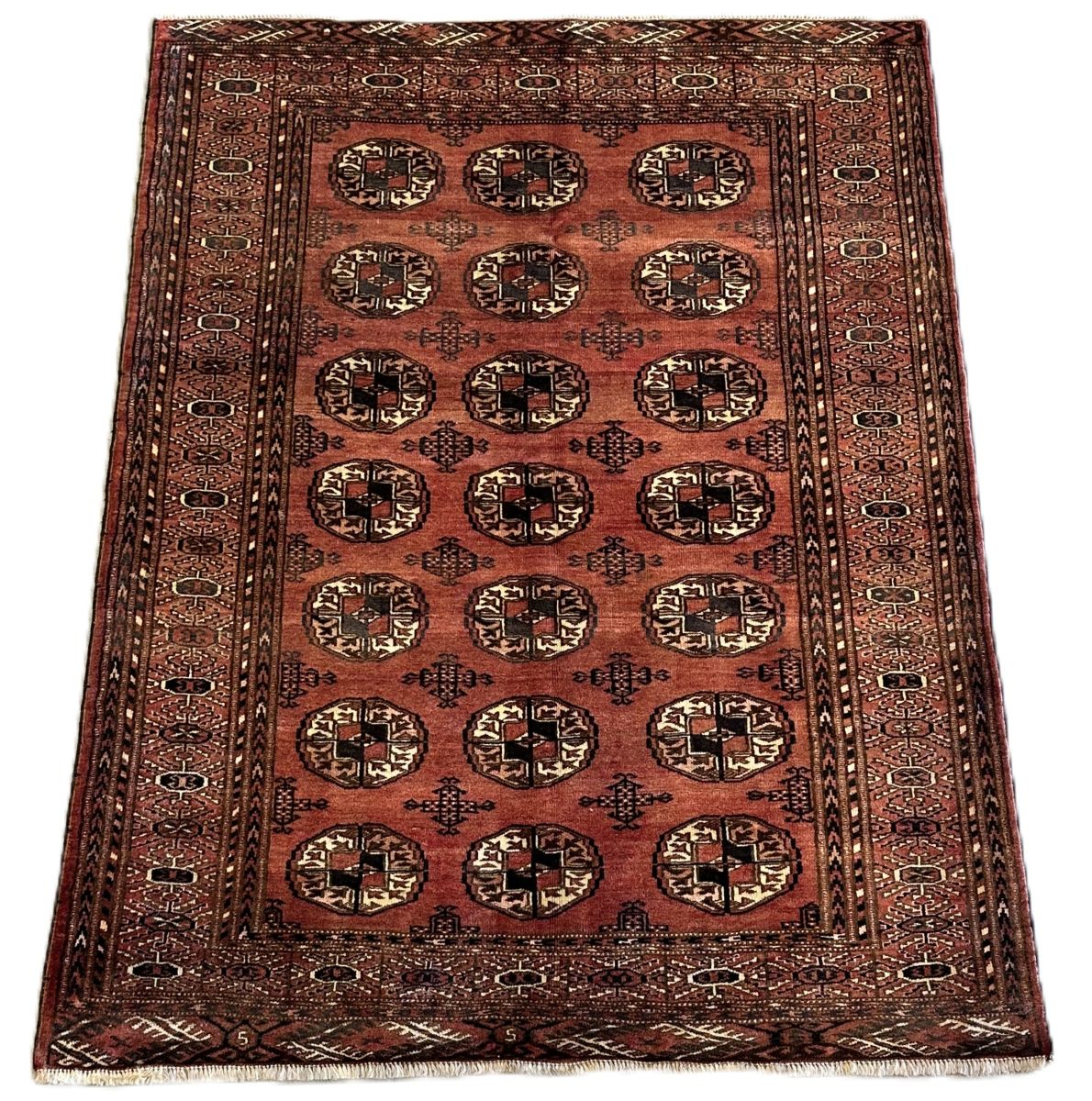 Hand-Knotted Tribal Persian Turkoman Mori Rug