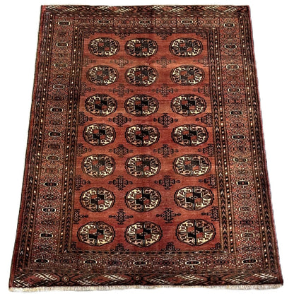 Hand-Knotted Tribal Persian Turkoman Mori Rug