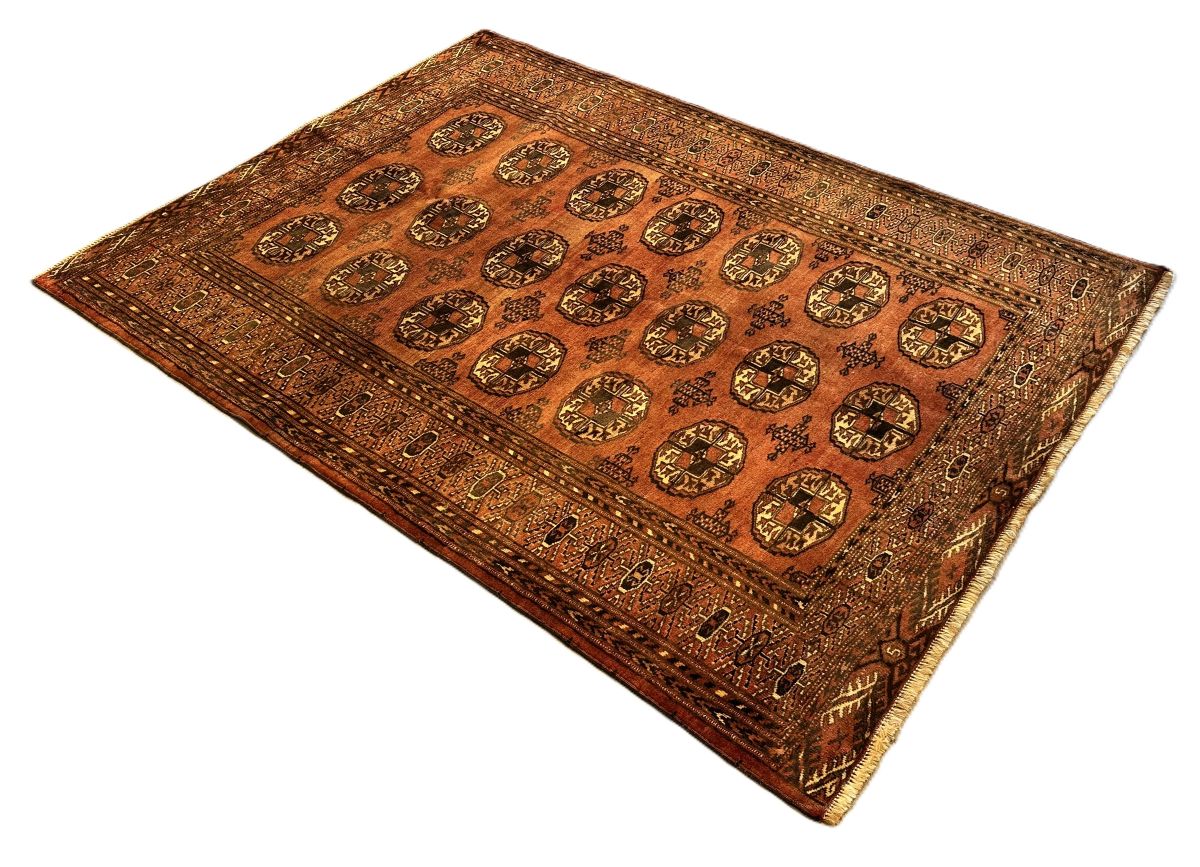 Hand-Knotted Tribal Persian Turkoman Mori Rug