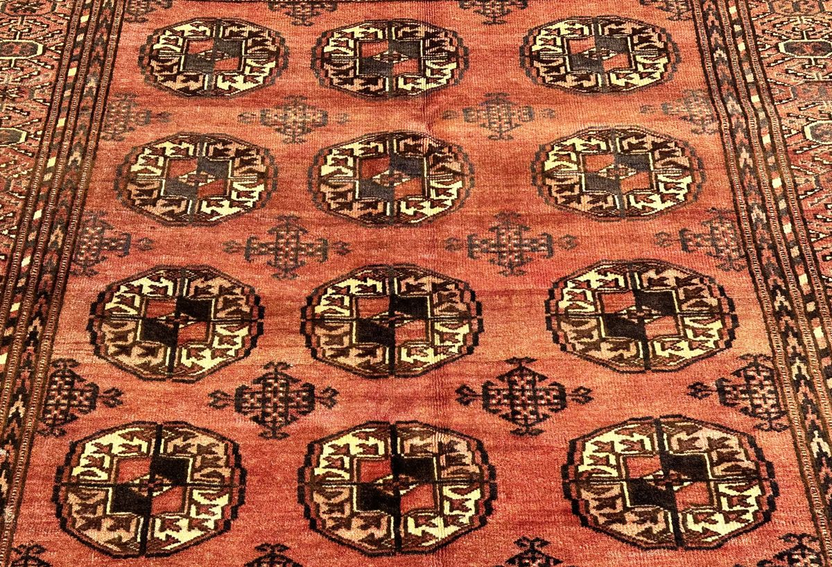 Hand-Knotted Tribal Persian Turkoman Mori Rug