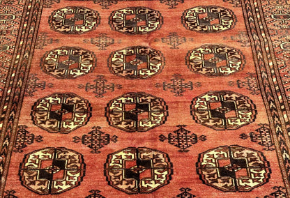 Hand-Knotted Tribal Persian Turkoman Mori Rug