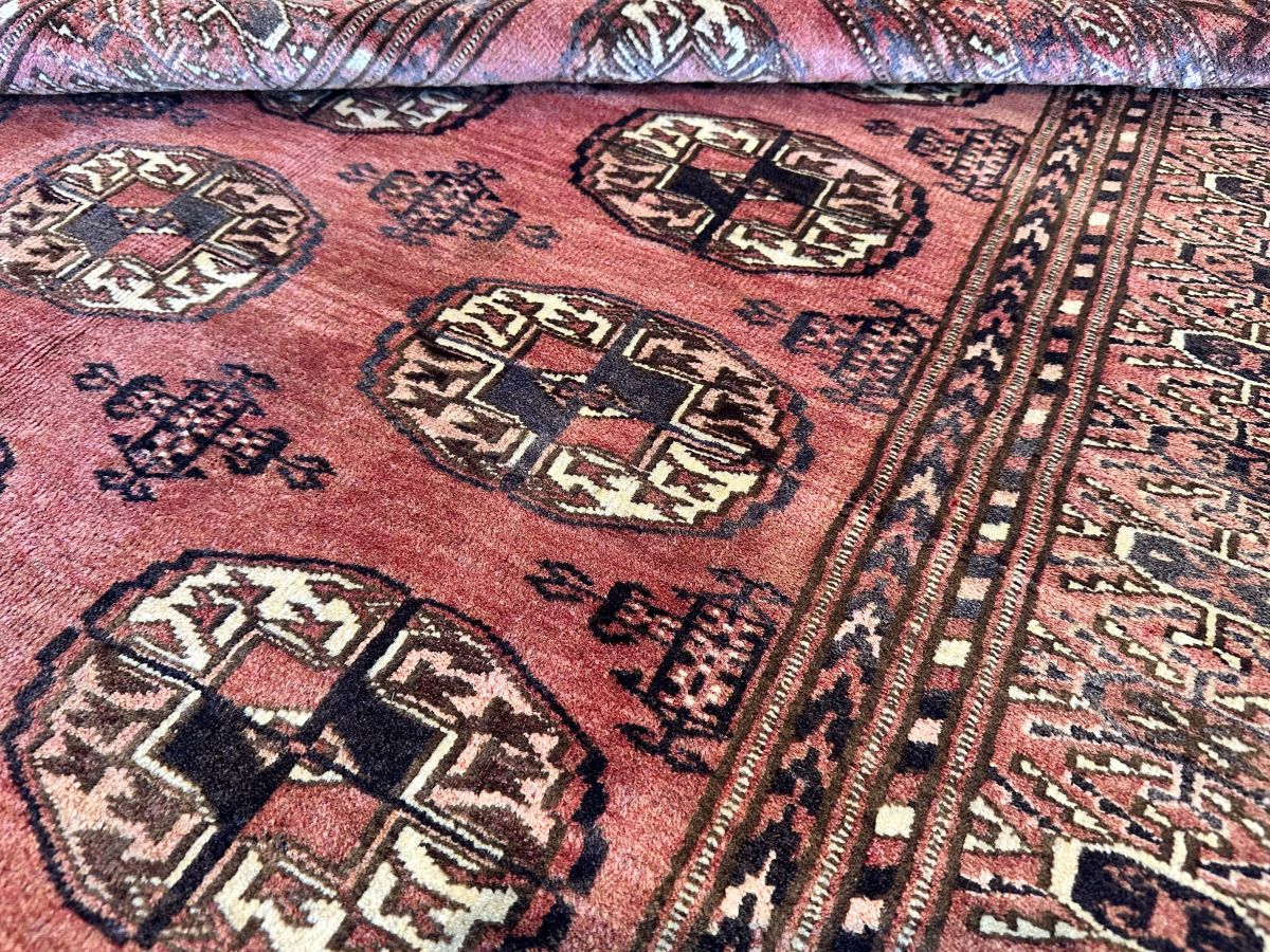 Hand-Knotted Tribal Persian Turkoman Mori Rug