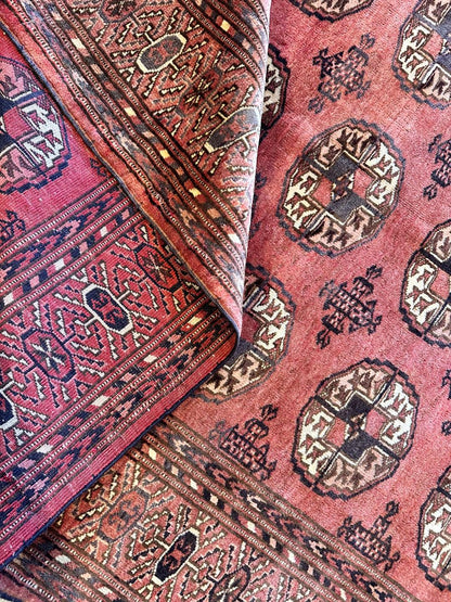 Hand-Knotted Tribal Persian Turkoman Mori Rug
