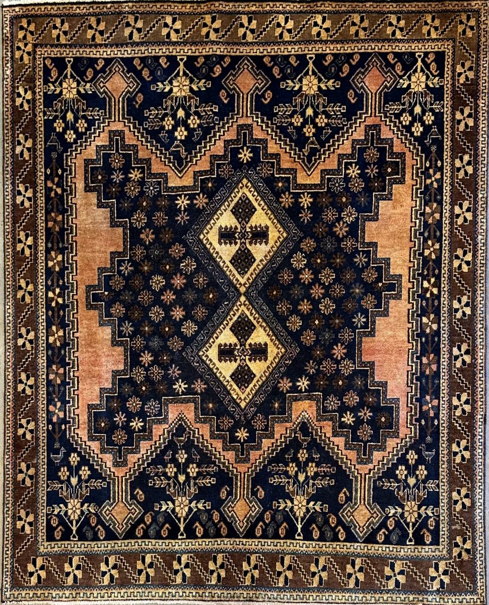 Hand-Knotted Tribal Persian Afshar Rug