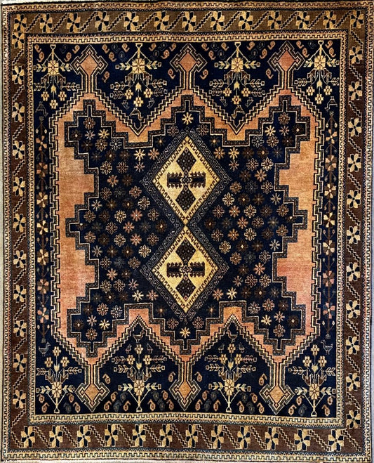 Hand-Knotted Tribal Persian Afshar Rug