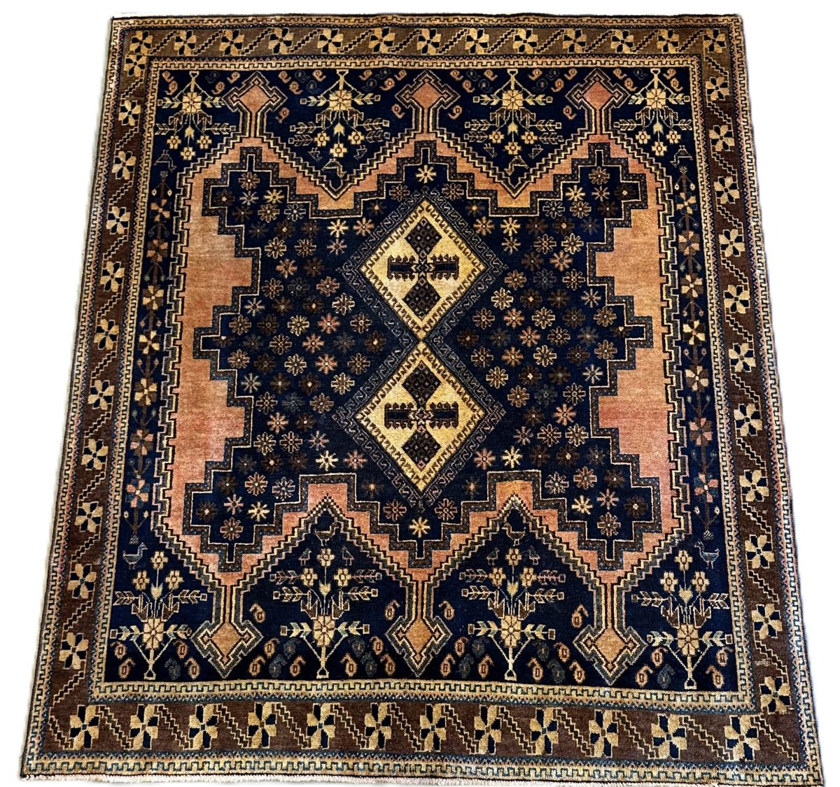 Hand-Knotted Tribal Persian Afshar Rug