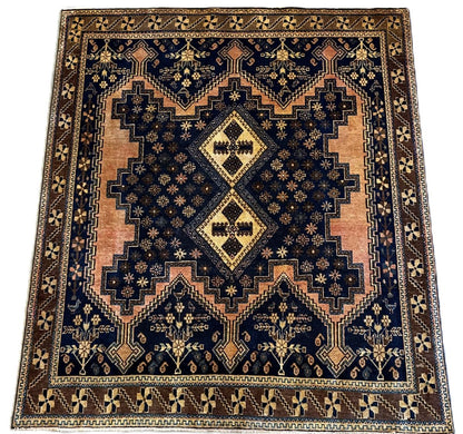 Hand-Knotted Tribal Persian Afshar Rug