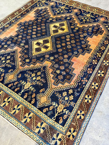 Hand-Knotted Tribal Persian Afshar Rug