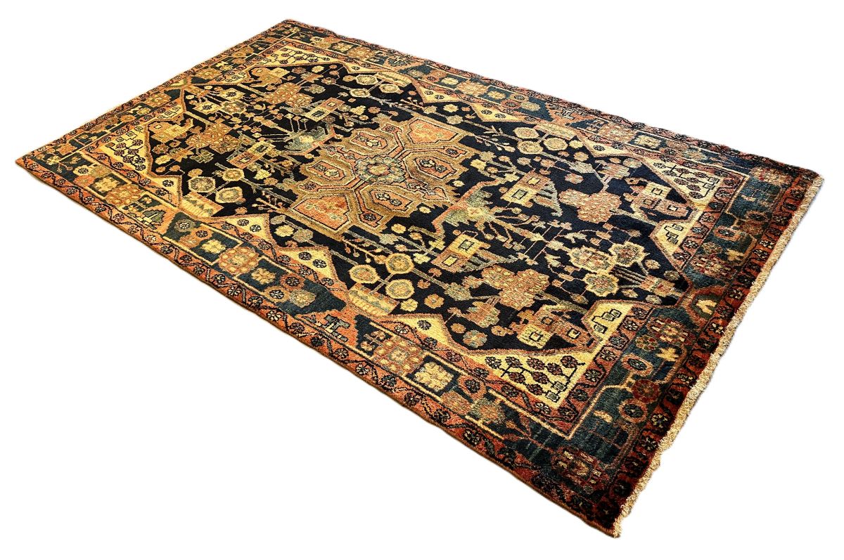 Hand-Knotted Tribal Persian Nahavand Rug