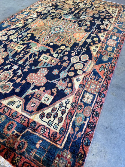 Hand-Knotted Tribal Persian Nahavand Rug