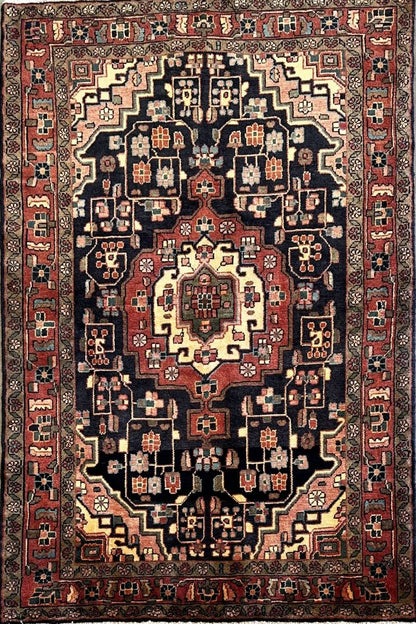 Hand-Knotted Tribal Persian Nahavand Rug